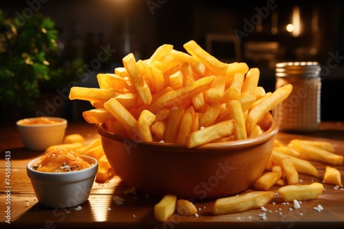 3D Illustration A Bucket of Fries isolateed in White Background  generative IA