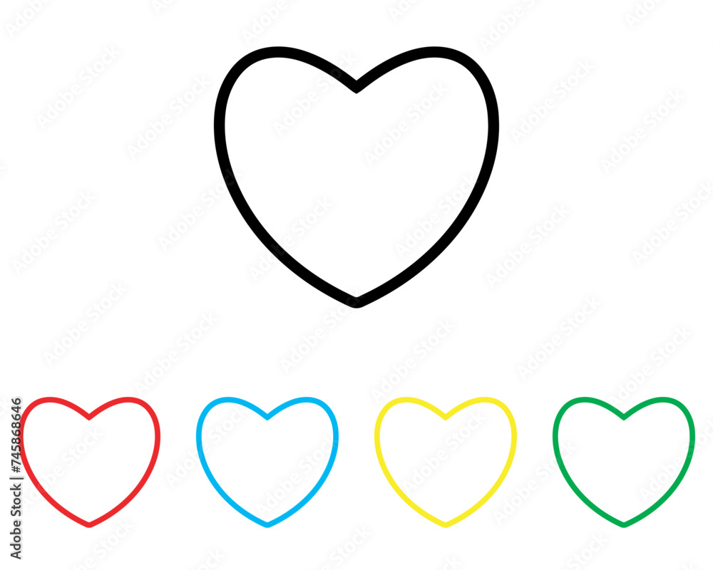 Heart icon vector. Love icon sign symbol in trendy flat style. Set elements in colored icons. Heart vector icon illustration isolated on white background Heart icon vector. Love icon sign symbol in trendy flat style. Set elements in colored icons. Heart vector icon illustration isolated on white background