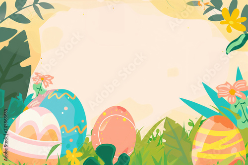 Easter postcard flyer with eggs