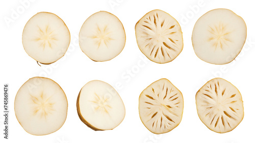 Jicama Root Vegetable Flat Lay Isolated on Transparent Background Nutrition Diet Illustration