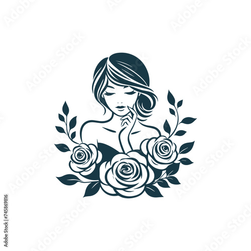 Women Rose Vector illustration Use logo T-shirt
