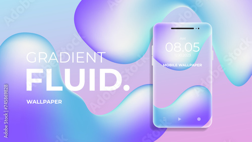 soft abstract gradient fluid wallpaper background. mobile wallpaper design. vector illustration