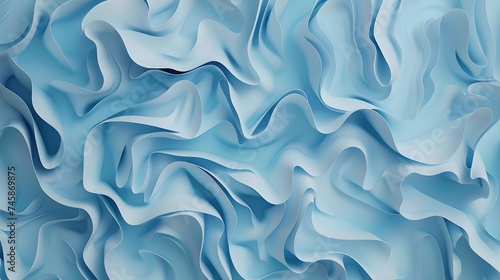 Abstract minimalist wavy background in cool blue tones.