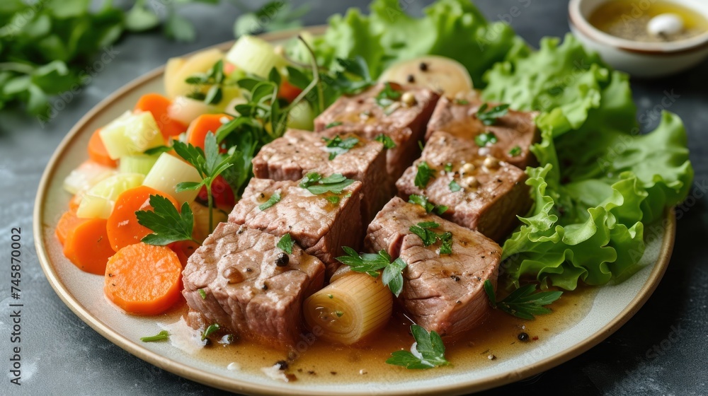 Gourmet Grilled Steak and Fresh Vegetables Ensemble Gourmet Grilled Steak and Fresh Vegetables Ensemble