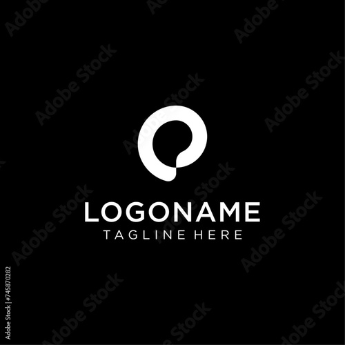 Letter P and brain combination logo vector icon