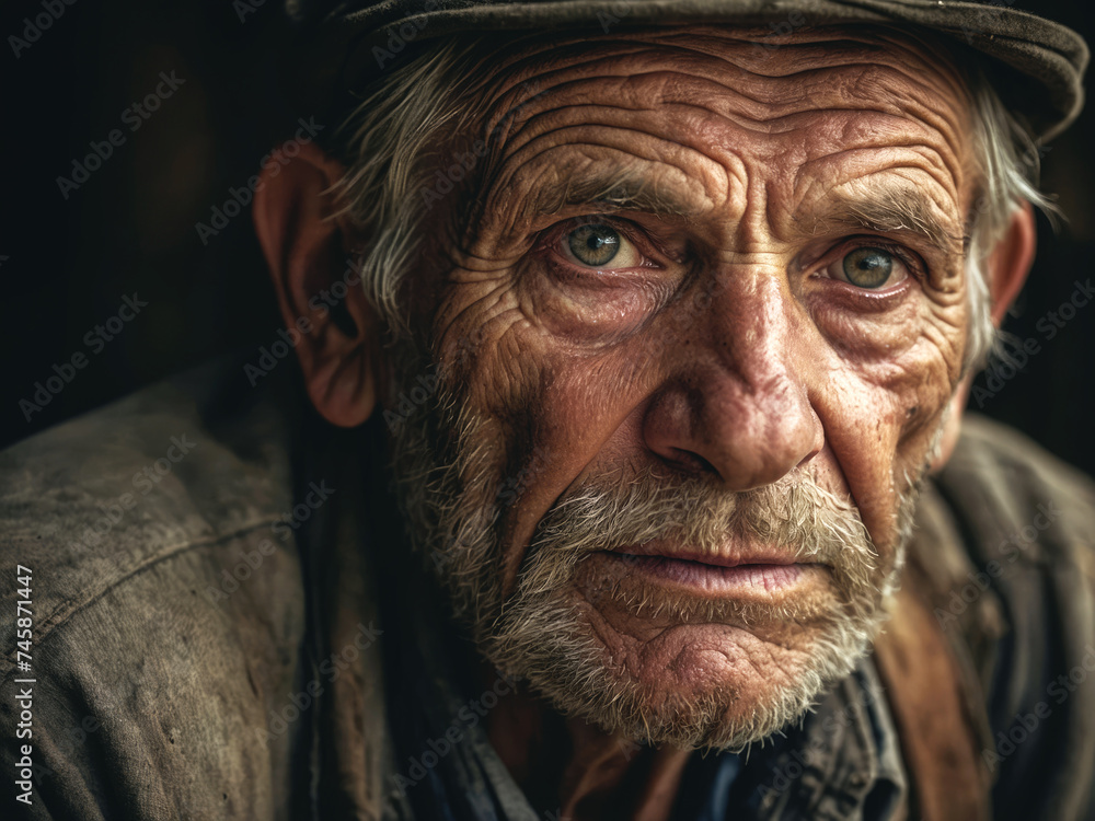 Portrait of an old wise man craftsman Portrait of an old wise man craftsman
