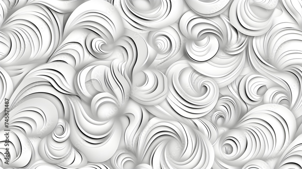 Elegant monochrome white seamless wave texture pattern background for design projects Elegant monochrome white seamless wave texture pattern background for design projects