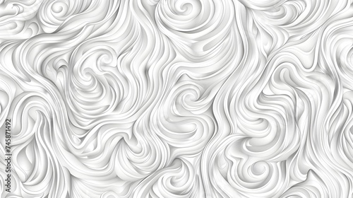 Elegant monochrome white seamless wave texture pattern background for design projects