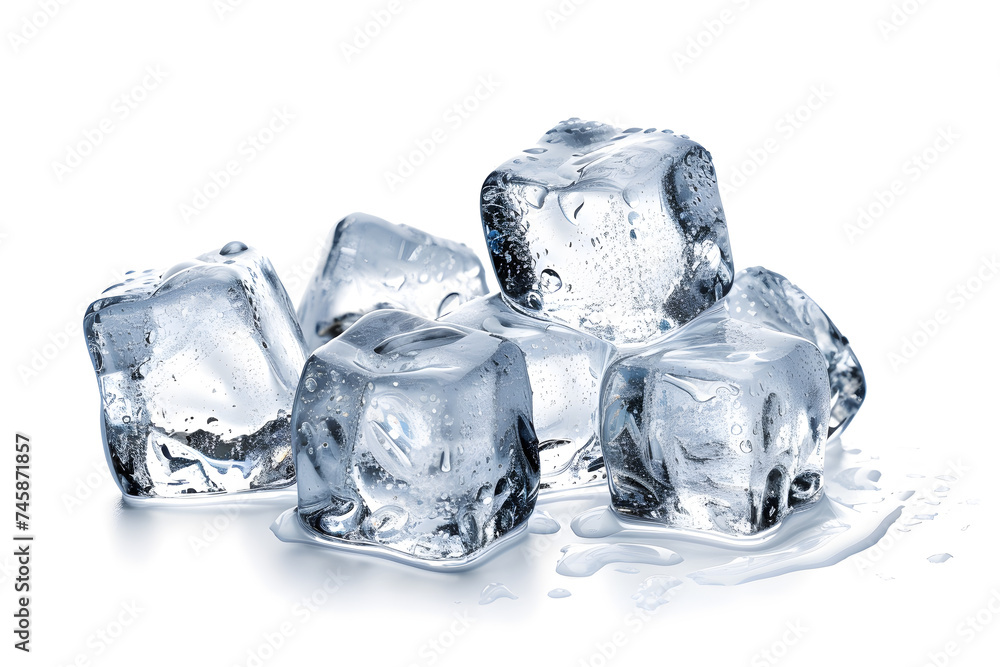 Crystal clear ice cubes isolated Crystal clear ice cubes isolated