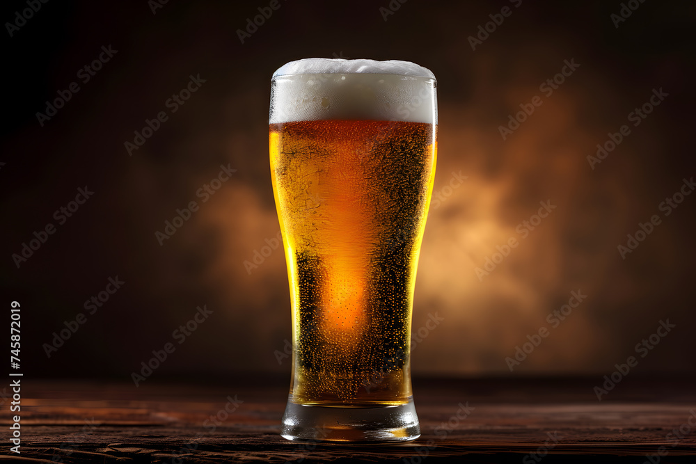 Cold beer glass isolated