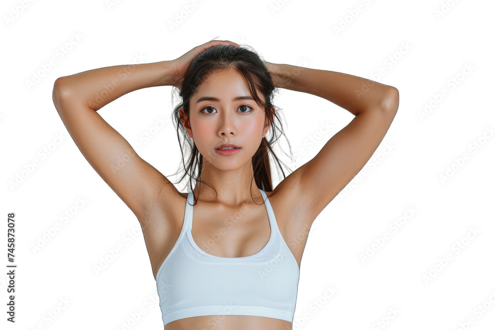 Confident Young Asian Fitness Model Posing Transparent PNG Confident Young Asian Fitness Model Posing Transparent PNG