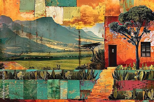 Obraz na płótnie South African Ecosystems and Culture Collage
w salonie