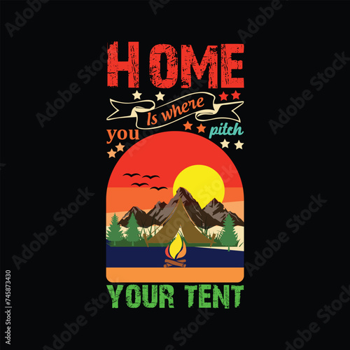 Camping typography t shirt design