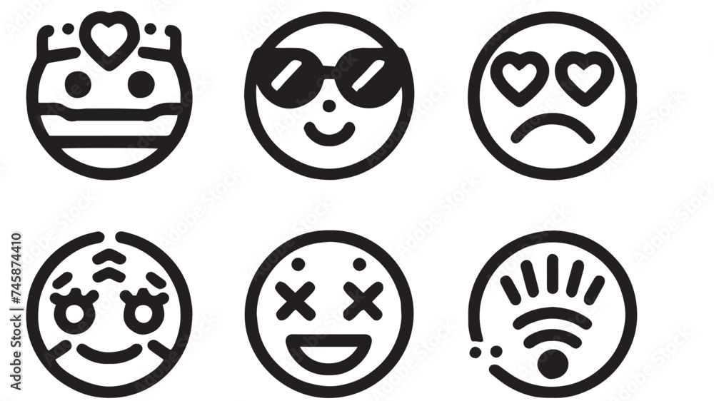 Fototapeta premium FACE ICONS