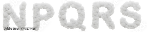 Fotografie Structured Shapes: Group  consonants (N, P, Q, R, S) bring sense of structure and form to the fluffy cotton clouds