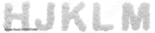 Whispers in the Clouds: Group  consonants (H, J, K, L, M) evoke a sense of gentle whispers, like soft breezes through cotton clouds. Imagine these 3D letters rendered in a calming, soothing style photo