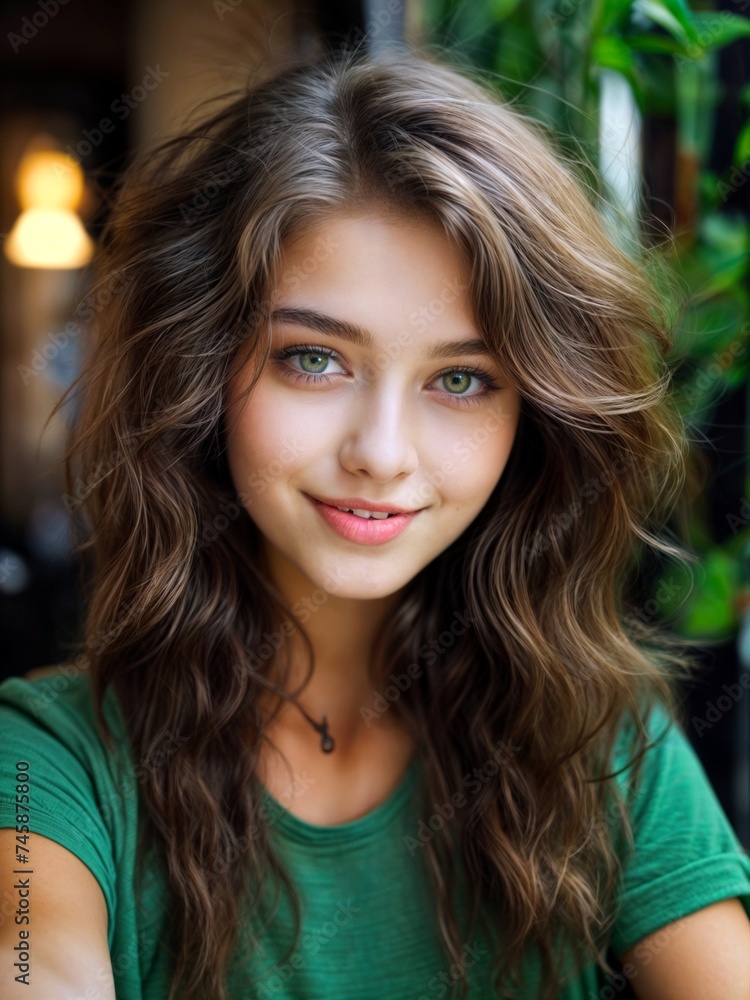 Portrait of a sweet, charming girl, the determined look of a young lady Portrait of a sweet, charming girl, the determined look of a young lady