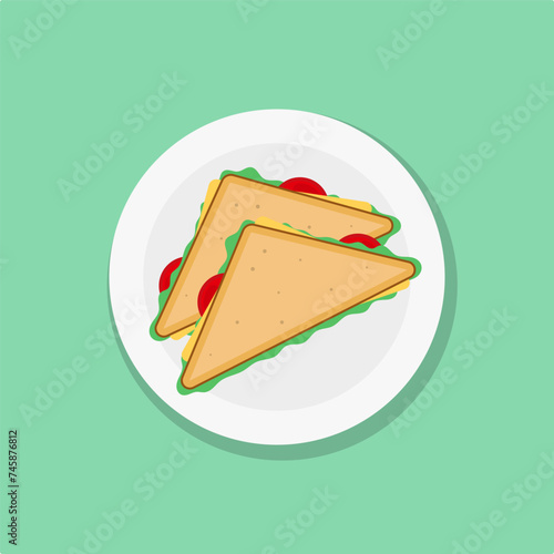 Sandwich Illustration, Breakfast, Food Element, Meal