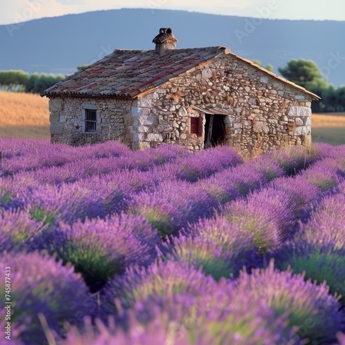Rustic purple lavender barn in Provence quaint and aromatic