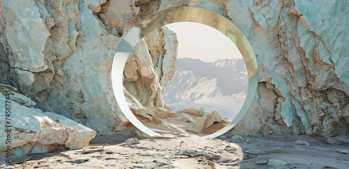 circular structure inside a rock arc