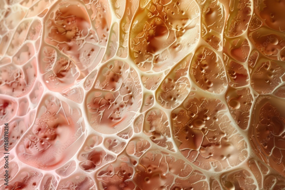 Human Skin Cells Under A Microscope Detailed Texture Suitable For 