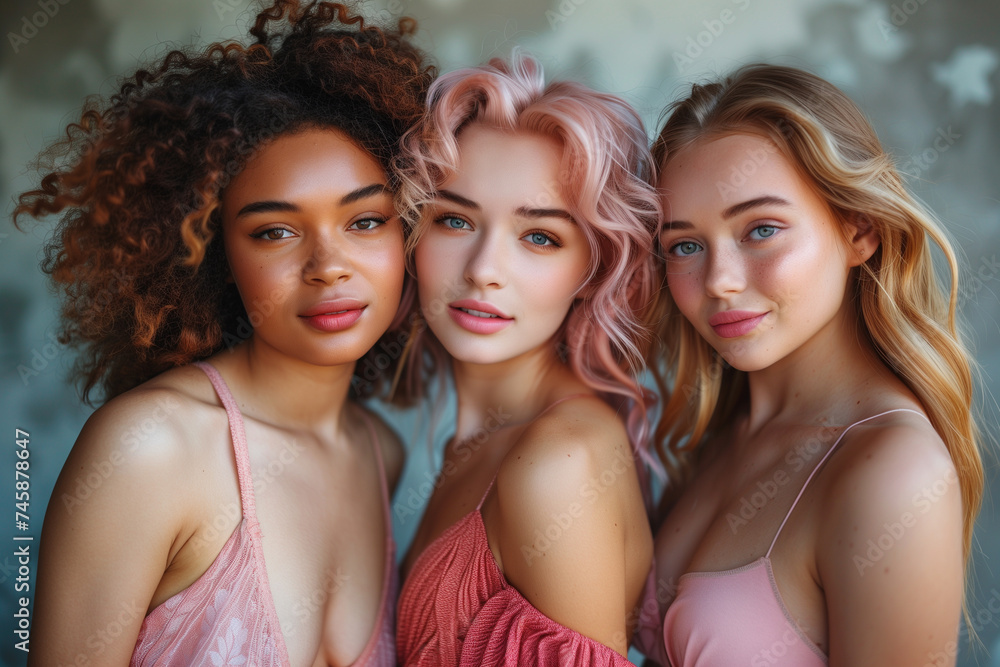 Beautiful smiling women group picture Beautiful smiling women group picture