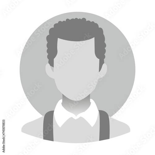 Male Default Placeholder Avatar Profile Gray Picture Isolated on White Background. Person Placeholder Image Man Silhouette Picture. For Your Design. Vector illustration