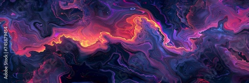 Vibrant abstract liquid wave art - This mesmerizing image shows a fluid wave pattern with a mixture of rich, dark, and vivid colors creating a magical feel