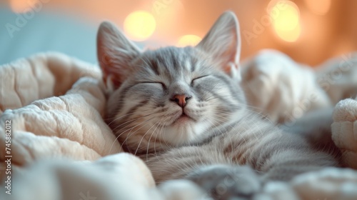 Wallpaper Mural happy  grey cat Torontodigital.ca