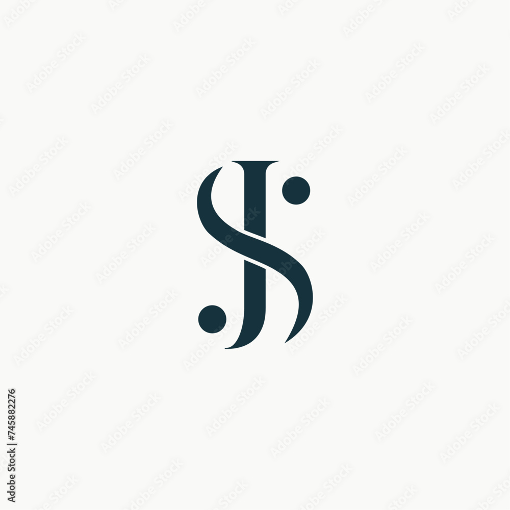 unique letter SJ or JS initial logo concept vector icon unique letter SJ or JS initial logo concept vector icon