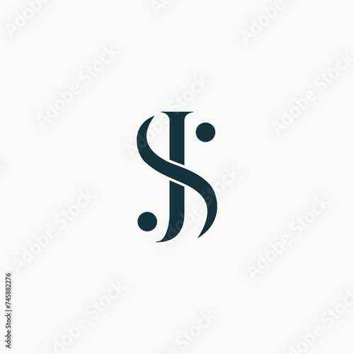 unique letter SJ or JS initial logo concept vector icon