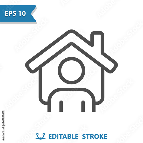 Home Owner Icon. Realtor, Man, House, Home, Real Estate