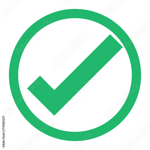 Green check mark, isolated tick symbols, checklist signs, and an approval badge. Flat and modern checkmark design, vector illustration.