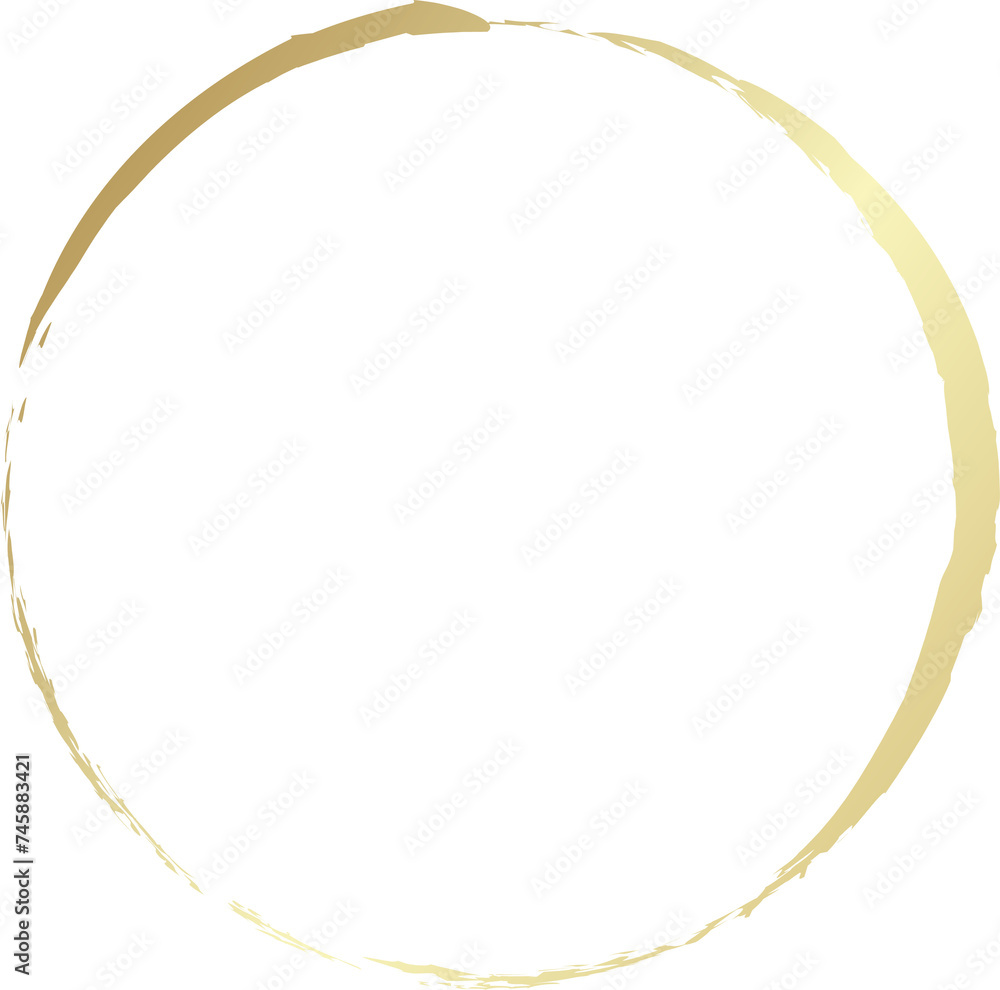 Gold circle drawn with a brush. Elements for design Gold circle drawn with a brush. Elements for design