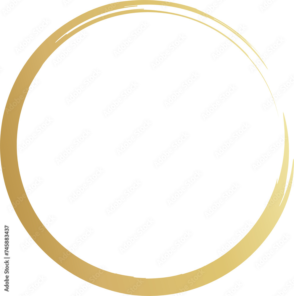 Gold circle drawn with a brush. Elements for design Gold circle drawn with a brush. Elements for design