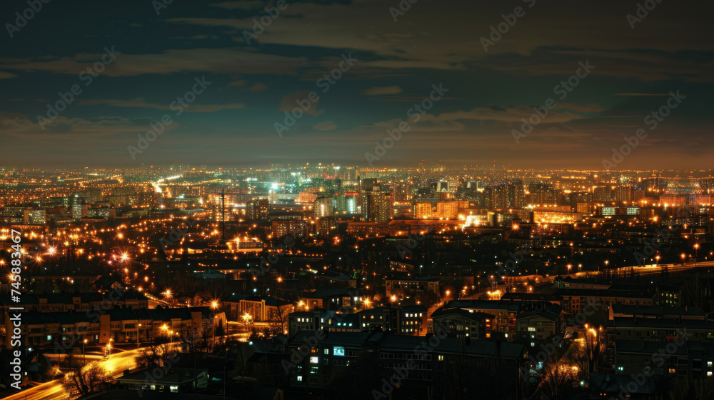 The city lights at night view.