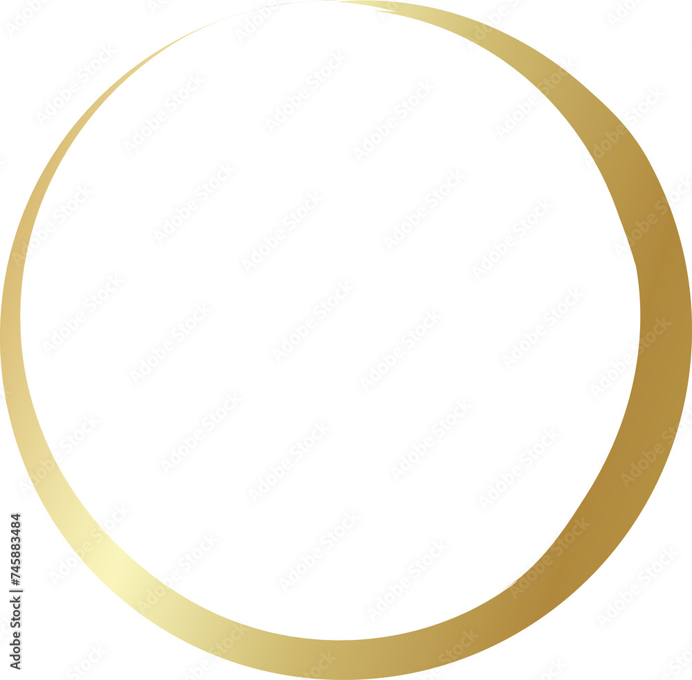 Gold circle drawn with a brush. Elements for design Gold circle drawn with a brush. Elements for design