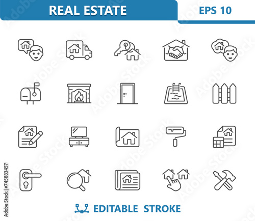Home Icons. House, Real Estate, Household