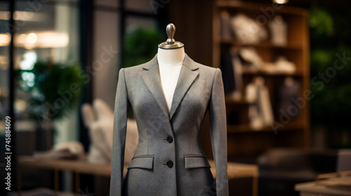 Business Women's Suit in Store. Copy Space.