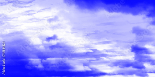 Modern Clouds and sky with pastel colors Sweet color with beautiful nature. Blue watercolor canvas texture background. The sky, white clouds, a beautiful background for design and presentation. 

