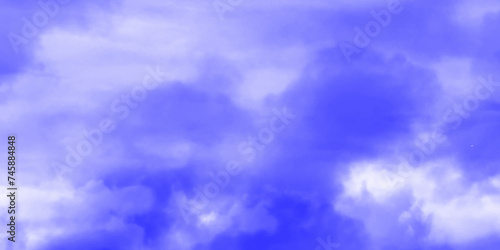 Modern Clouds and sky with pastel colors Sweet color with beautiful nature. Blue watercolor canvas texture background. The sky, white clouds, a beautiful background for design and presentation. 

