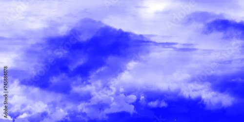 Modern Clouds and sky with pastel colors Sweet color with beautiful nature. Blue watercolor canvas texture background. The sky, white clouds, a beautiful background for design and presentation. 


