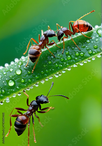 red ant on green leaf © Ashraf