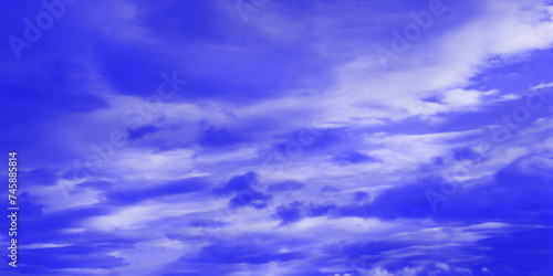 Modern Clouds and sky with pastel colors Sweet color with beautiful nature. Blue watercolor canvas texture background. The sky, white clouds, a beautiful background for design and presentation. 

