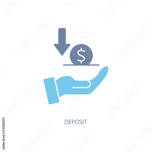 deposit concept line icon. Simple element illustration. deposit concept outline symbol design.