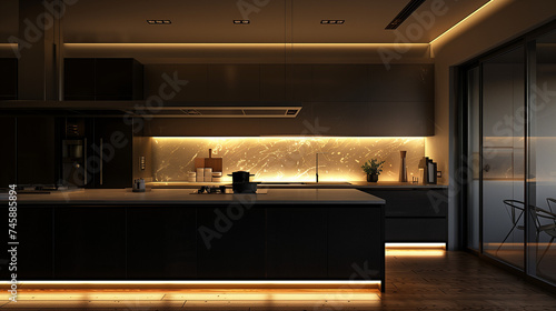 Wallpaper Mural Modern kitchen interior. AI generated art illustration.	 Torontodigital.ca