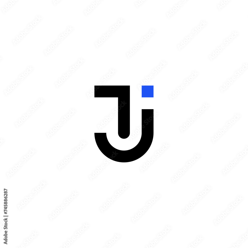 Letter TJ or JT with smile face logo concept vector icon Letter TJ or JT with smile face logo concept vector icon
