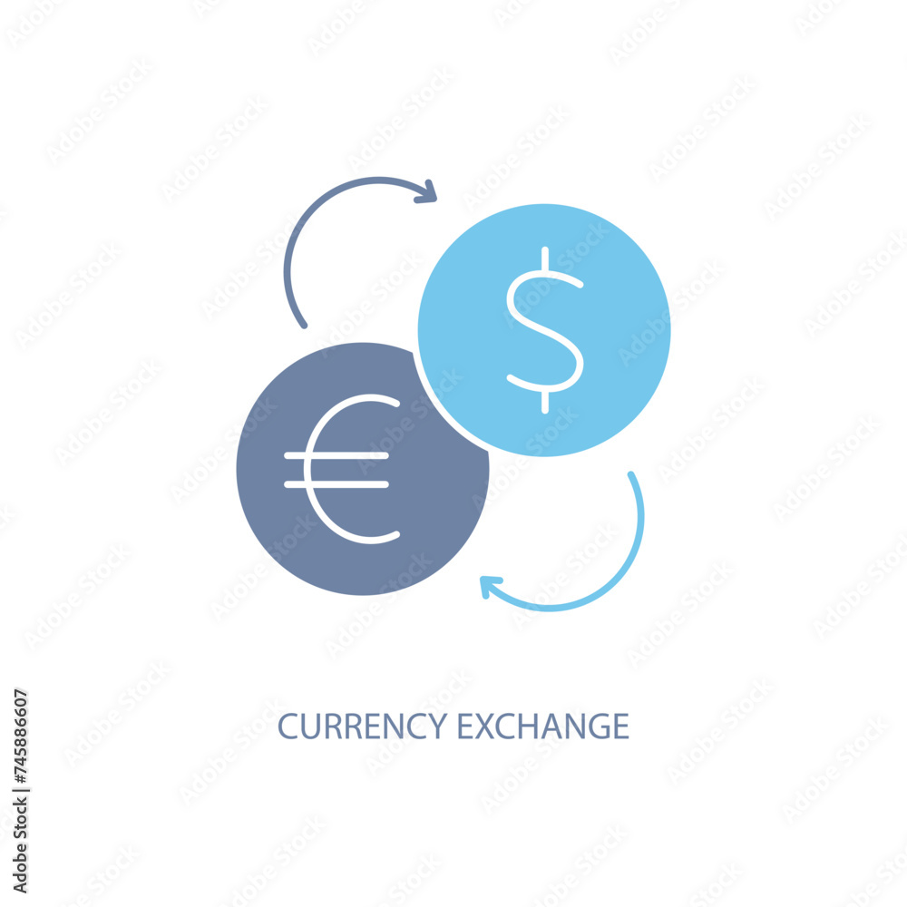 currency exchange concept line icon. Simple element illustration. currency exchange concept outline symbol design.