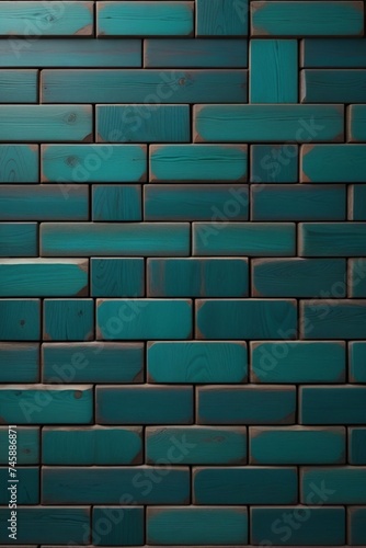 Dark teal wooden bricks wall, vertical composition