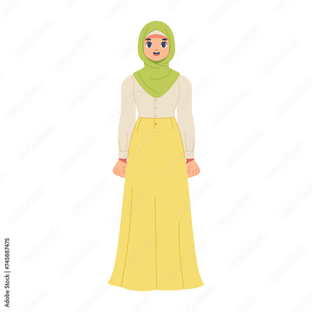 Vector Muslim Woman Cartoon Ramadan Illustration Isolated Vector Muslim Woman Cartoon Ramadan Illustration Isolated